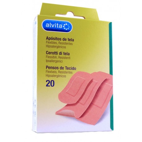 Alvita Cerotti di tela flessibili resistenti ipoallergenici 20 pezzi assortiti 