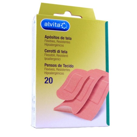Alvita Cerotti di tela flessibili resistenti ipoallergenici 20 pezzi assortiti Alvita Cerotti di tela flessibili resistenti ipoallergenici 20 pezzi assortiti
