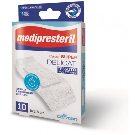 Medipresteril Cerotti Super Selicati in Tessuto non Tessuto 8x3,8cm 10 pezzi