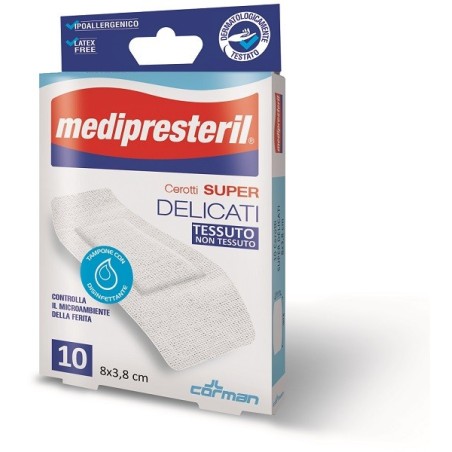 Medipresteril Cerotti Super Selicati in Tessuto non Tessuto 8x3,8cm 10 pezzi Medipresteril Cerotti Super Selicati in Tessuto non Tessuto 8x3,8cm 10 pezzi