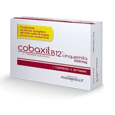 Cobaxil B12 5000 mcg integratore di vitamina B12 5 compresse sublinguali Cobaxil B12 5000 mcg integratore di vitamina B12 5 compresse sublinguali