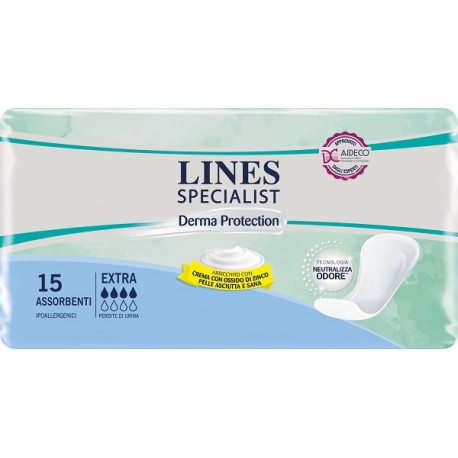 Lines Specialist Derma protection assorbenti ipoallergenici extra 15 pezzi