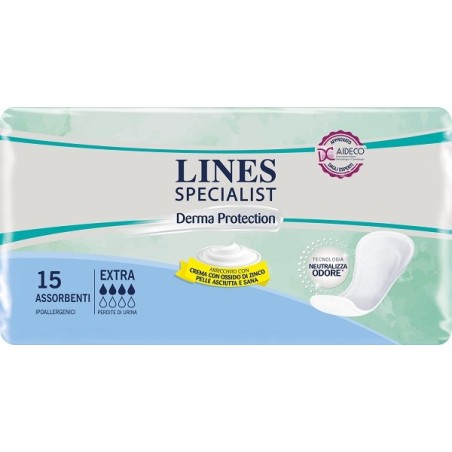 Lines Specialist Derma protection assorbenti ipoallergenici extra 15 pezzi Lines Specialist Derma protection assorbenti ipoallergenici extra 15 pezzi