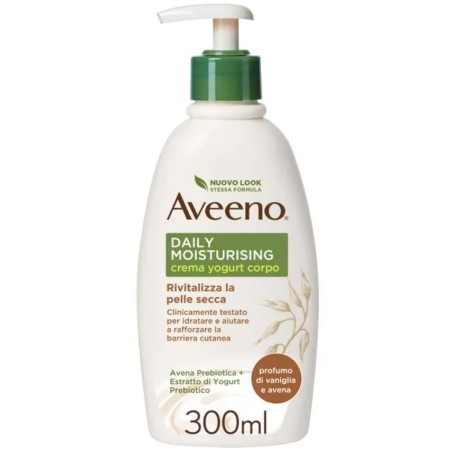 Aveeno Daily Moisturising Crema Corpo Idratante Yogurt Vaniglia & Avena rivitalizzante corpo 300 ml Aveeno Daily Moisturising Crema Corpo Idratante Yogurt Vaniglia & Avena rivitalizzante corpo 300 ml