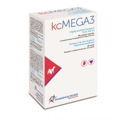 kcMega3 Omega 3 da olio di pesce per funzione renale di cani e gatti 80 perle
