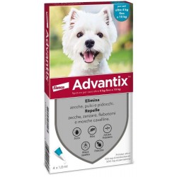 Advantix Antiparassitario per Cani da 4 kg a 10 kg 4 Pipette Spot-On