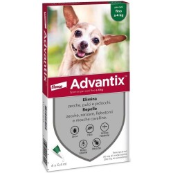 Advantix Antiparassitario per Cani fino a 4 Kg 4 Pipette Spot-On
