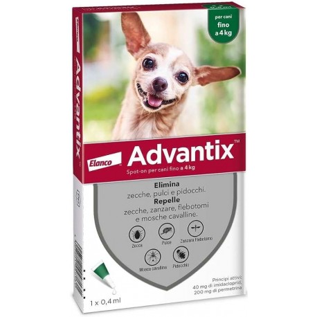 Advantix Spot-On Antiparassitario per Cani 0-4 kg 1 Pipetta