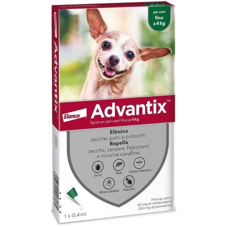Advantix Spot-On Antiparassitario per Cani 0-4 kg 1 Pipetta Advantix Spot-On Antiparassitario per Cani 0-4 kg 1 Pipetta
