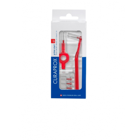 Curaprox Prime Plus 07 Rosso scovolino per spazi interdentali 5 testine + supporto