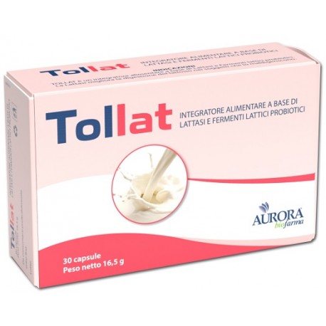 Aurora Biofarma Tollat integratore a base di lattasi per soggetti intolleranti 30 capsule