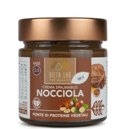 Dietalab Crema spalmabile alla nocciola ricca di proteine vegetali 250 g Dietalab Crema spalmabile alla nocciola ricca di proteine vegetali 250 g
