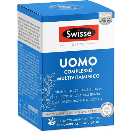 Swisse Multivitaminico Uomo Integratore Alimentare 30 Compresse