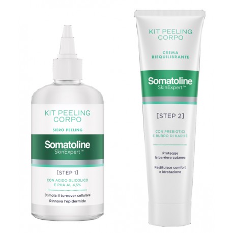 Somatoline Kit Peeling corpo 2 step - Gel esfoliante 200 ml e crema riequilibrante 100 ml