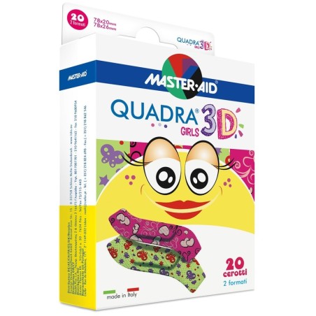 Master Aid Quadra 3D Girls cerotti assortiti 20 pezzi Master Aid Quadra 3D Girls cerotti assortiti 20 pezzi