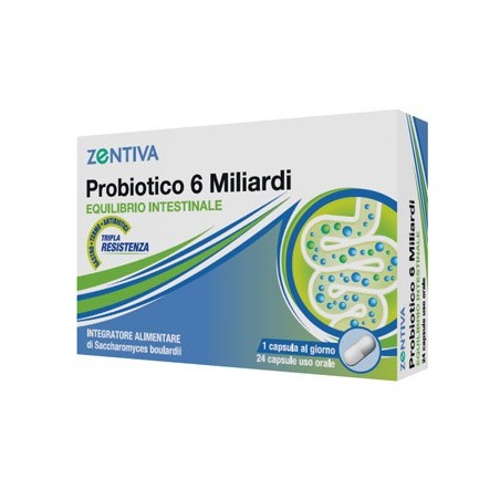 Zentiva Probiotico 6 Miliardi integratore per equilibrio intestinale 24 capsule vegetali Zentiva Probiotico 6 Miliardi integratore per equilibrio intestinale 24 capsule vegetali