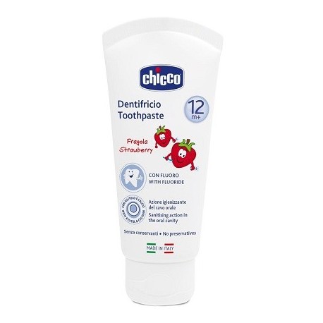 Chicco Dentifricio alla Fragola con Fluoro per Bambini da 12 Mesi 50 ml