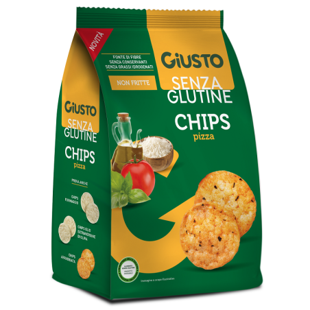 Giusto Senza Gltuine Chips Gusto Pizza gallette di riso 40g Giusto Senza Gltuine Chips Gusto Pizza gallette di riso 40g