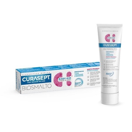 Curasept Biosmalto Dentifricio Baby Kid senza fluoro gusto fragola da 6 mesi a 6 anni 50 ml Curasept Biosmalto Dentifricio Baby Kid senza fluoro gusto fragola da 6 mesi a 6 anni 50 ml