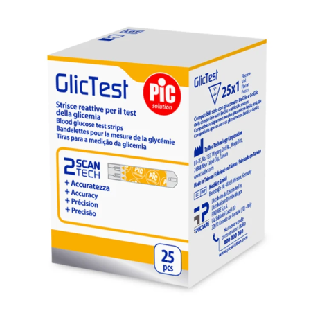Pic GlicTest Strisce reattive per il test della glicemia 25 pezzi Pic GlicTest Strisce reattive per il test della glicemia 25 pezzi