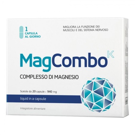 MagComboK complesso di magnesio per funzione muscolare 20 capsule MagComboK complesso di magnesio per funzione muscolare 20 capsule