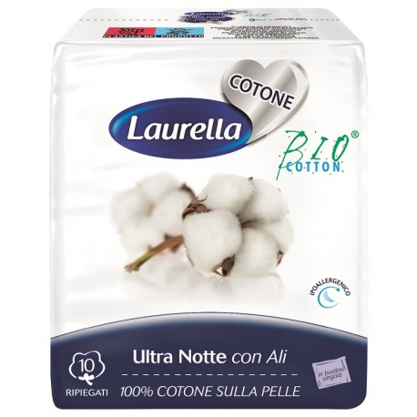 Laurella Assorbente giorno 100% cotone ultra notte 10 pezzi