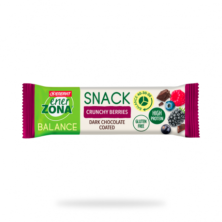 Enervit Enerzona Snack Crunchy Berries barretta proteica doppio strato frutti di bosco e cacao 33 g