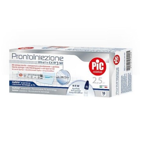 PIC Pronto Iniezione Siringa + Ago G23 + Tampone + Aprifiala 10 Pezzi PIC Pronto Iniezione Siringa + Ago G23 + Tampone + Aprifiala 10 Pezzi