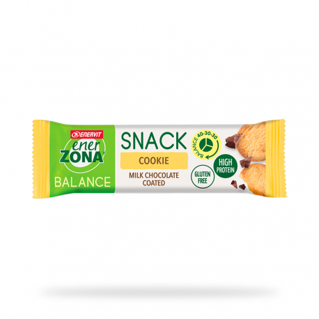 Enervit Enerzona Balance Snack Cookie barretta proteica gusto biscotto ricoperta di cioccolato 33 g