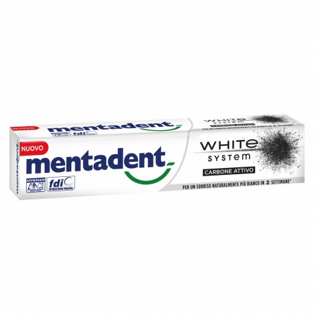 Mentadent Dentifricio White System Carbone Attivo sbiancante al carbone attivo 75 ml