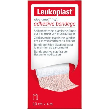 Leukoplast Benda haft elastomull fissaggio auto aderente traspirante 10 cm x 4 m Leukoplast Benda haft elastomull fissaggio auto aderente traspirante 10 cm x 4 m