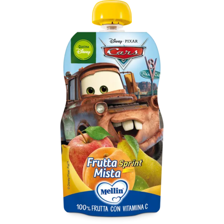 Mellin Pouch Merenda Disney Frutta Mista con vitamina c per bambini 110 g Mellin Pouch Merenda Disney Frutta Mista con vitamina c per bambini 110 g