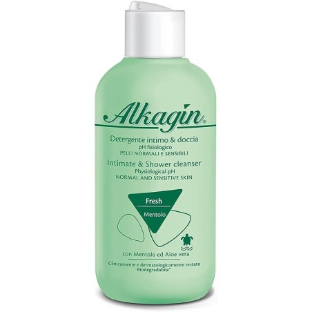 Alkagin Detergente Fresh Intimo + Doccia per pelle sensibile con mentolo e aloe 250 ml Alkagin Detergente Fresh Intimo + Doccia per pelle sensibile con mentolo e aloe 250 ml