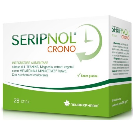 Seripnol Crono integratore senza glutine per migliorare la qualità del sonno 28 stick Seripnol Crono integratore senza glutine per migliorare la qualità del sonno 28 stick