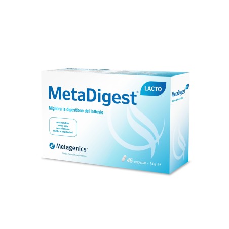 Metadigest Lacto integratore che migliora la digestione del lattosio 45 capsule Metadigest Lacto integratore che migliora la digestione del lattosio 45 capsule