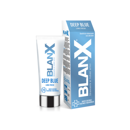 Blanx Deep Blue Long Fresh Dentifricio sbiancante non abrasivo 25 ml Blanx Deep Blue Long Fresh Dentifricio sbiancante non abrasivo 25 ml