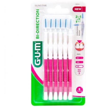 Gum Bi-direction scovolini 1.2 mm per igiene orale 6 pezzi Gum Bi-direction scovolini 1.2 mm per igiene orale 6 pezzi