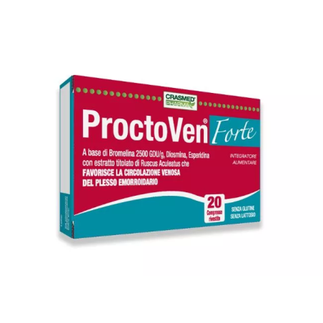 Proctoven Forte integratore per funzionalità venosa del plesso emorroidario 20 compresse Proctoven Forte integratore per funzionalità venosa del plesso emorroidario 20 compresse