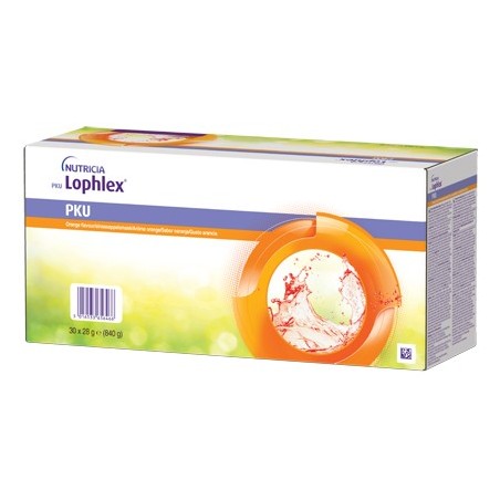 PKU Lophlex Alimento in polvere privo di fenilalanina per fenilchetonuria 30 bustine arancia PKU Lophlex Alimento in polvere privo di fenilalanina per fenilchetonuria 30 bustine arancia