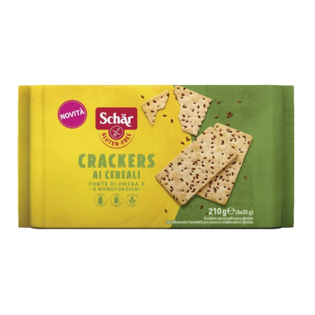 Schar Crackers con cereali senza glutine per intolleranza e celiachia 6 monoporzioni Schar Crackers con cereali senza glutine per intolleranza e celiachia 6 monoporzioni