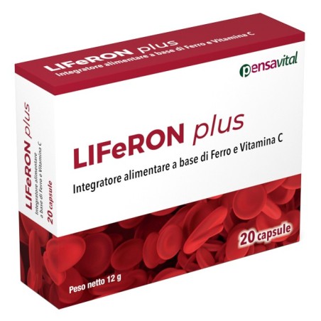 Liferon Plus integratore alimentare a base di ferro e vitamina C 20 capsule Liferon Plus integratore alimentare a base di ferro e vitamina C 20 capsule