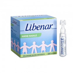 Libenar 25 Flaconcini di soluzione fisiologica per igiene naso occhi orecchie dei bambini 5 ml
