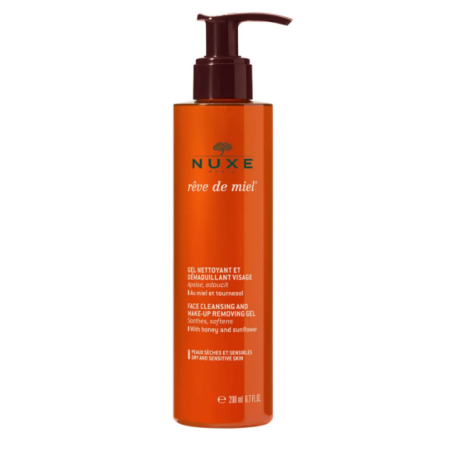Nuxe Reve de Miel Gel viso detergente struccante delicato miele e girasole 200 ml Nuxe Reve de Miel Gel viso detergente struccante delicato miele e girasole 200 ml