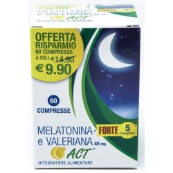 Melatonina e Valeriana Act 60 Compresse per i Disturbi del Sonno