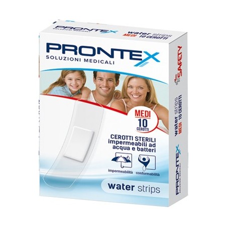 Safety Prontex Water Strips Cerotti sterili resistenti all'acqua medi 10 pezzi Safety Prontex Water Strips Cerotti sterili resistenti all'acqua medi 10 pezzi