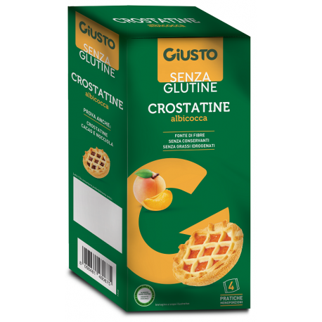Giusto Senza Glutine Crostatine all'albicocca fonte di fibre 4 pezzi da 45 g