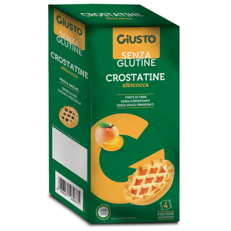 Giusto Senza Glutine Crostatine all'albicocca fonte di fibre 4 pezzi da 45 g Giusto Senza Glutine Crostatine all'albicocca fonte di fibre 4 pezzi da 45 g
