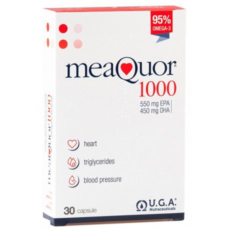 Meaquor 1000 integratore per funzionalità cardiaca con EPA+DHA 30 capsule