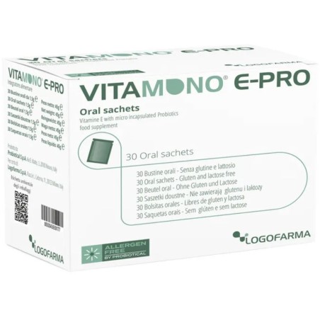 Logofarma Vitamono E Pro integratore per pelle e intestino 30 bustine idrosolubili Logofarma Vitamono E Pro integratore per pelle e intestino 30 bustine idrosolubili