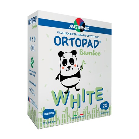 Master Aid Ortopad Bianco Junior Bamboo Cerotto oculare per ortottica 50 pezzi